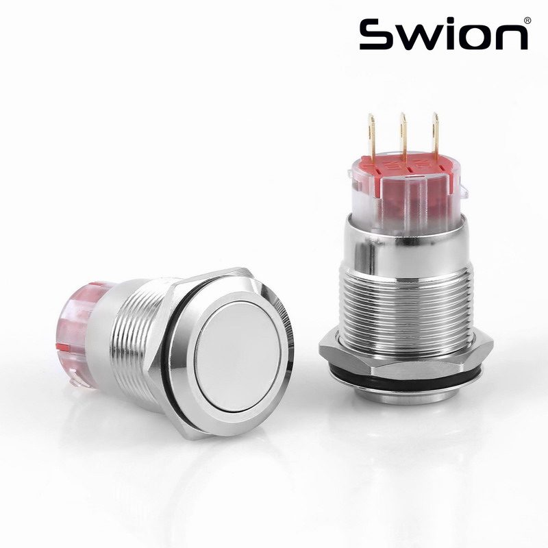 Swion D65 Buton Metal Kalıcı Düz Ø19mm 3P
