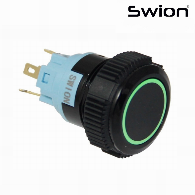Swion Plastik LED'li Yaylı Buton 19 MM - KIRMIZI