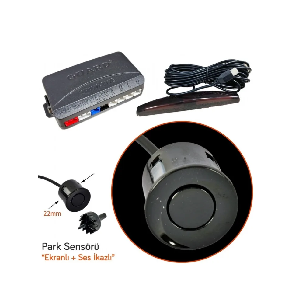 Guard Park Sensörü LED Ekranlı (Uzay Model) Ses Ikazlı Siyah