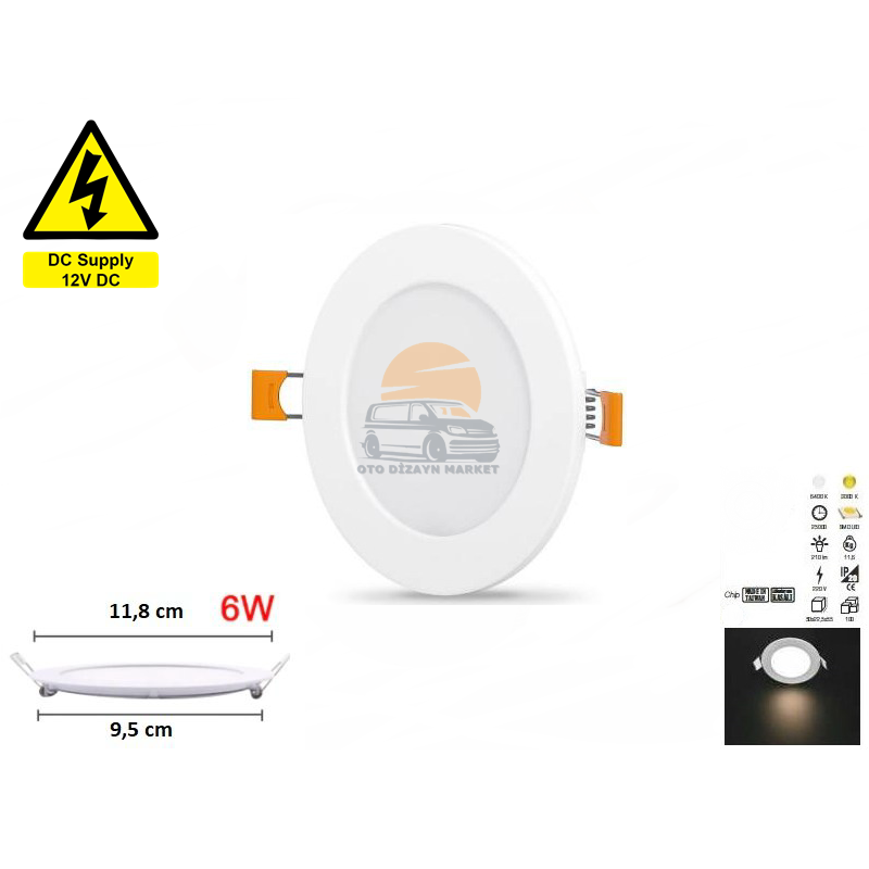 12 Volt 6 W Led Spot Lamba